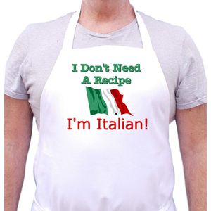 I Don 't Need una receta – I' m italiano delantal Cute Chef delantal