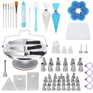 Kootek 177 piezas Kit de decoración de pasteles – Mesa giratoria giratoria de aleación de aluminio, puntas de decoración numeradas para pasteles y her