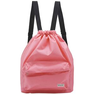 KIKIGOAL Bolsa de natación separada en seco y húmedo con cordón, portátil, impermeable, para gimnasio, deportes, piscina, playa, bolsa de equipo, Rosa