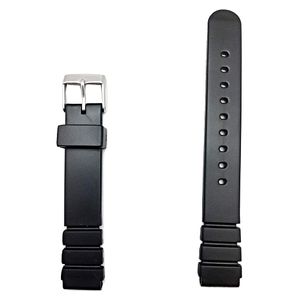 14 mm Negro hule Watch Band – -Material cómodo y duradero PVC