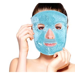 Mascarilla Facial Completa de Gel Bead con Terapia de Calor y Frío by FOMI Care | Máscara facial de hielo para el dolor de cabeza por migraña, alivio