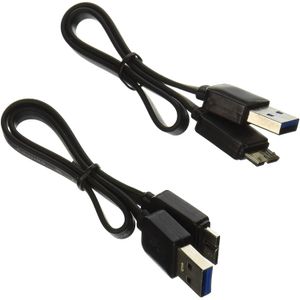 Galaxy S5, techmatte Flat USB 3.0 SuperSpeed cable tipo A a Micro-B Cable para Samsung Galaxy S5 Nota 3 (1 foot), color negro [2 cables incluidos]