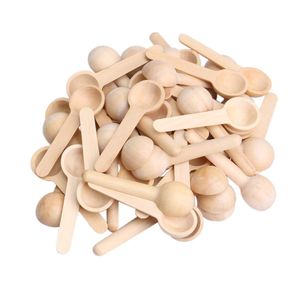 Mxfans - Cucharas pequeñas de madera para condimentos de sal, café, miel (50 unidades)