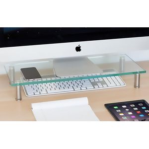 mount-it. Monitor de computadora Riser Soporte de vidrio, organizador de computadora, 66 Lb Capacidad, (mi-7260), transparente