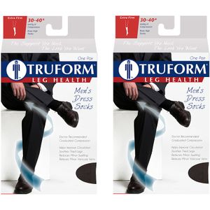 truform 30 – 40 de compresión mmHg rodilla alto vestido de estilo calcetines, 1954BL-XL 2PK, Negro, 1, 1