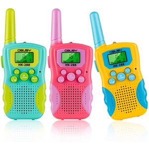 Obuby Walkie Talkies - Radio de 1.9 mi de largo alcance de 2 vías y 22 canales para juguetes para niños, regalos con linterna LCD retroiluminada, el m