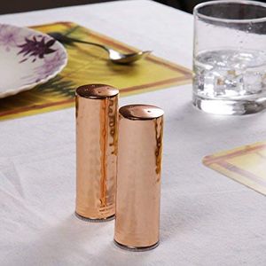 gocraft salero y pimentero – elegante diseñado acabado de cobre 4 inch de alto grado acero inoxidable salero y pimentero, Oro cobre