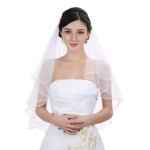 SAMKY 2T 2 Tier Sattin Rattail Edge Center Gathered Wedding Veil