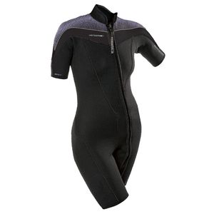 De la Mujer thermoprene Pro Traje de neopreno 3 mm con cierre en la parte frontal Shorty Negro/Lavanda