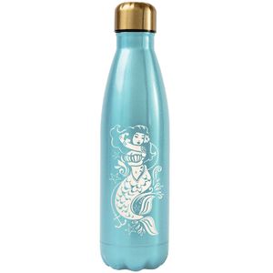 Karma Regalos ka302045b Mermaid Acero Inoxidable Botella de agua, color azul