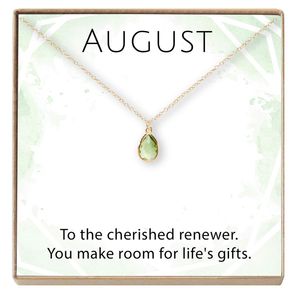 Collar con colgante de piedra de nacimiento de Ava Agosto, regalo de peridoto para tu hermana, mejor amiga, madre