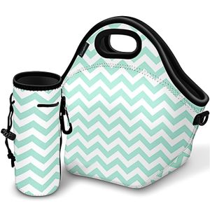 Kaptron Bolsa de almuerzo, gruesa, aislante, bolsa de almuerzo con correas de hombro y soporte para botella/funda para adultos, mujeres, niñas, niños