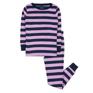 Leveret - Juego de pijamas de 2 piezas, 100% algodón, diseño de rayas para niños y niñas (modelos de 14 años)