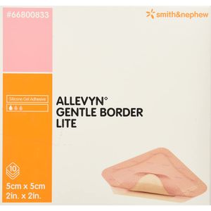 Smith & Nephew apósito de espuma Allevyn suave borde Lite 2 x 2 pulgadas cuadrado adhesivo estéril # 66800833, 10 unidades, 66800833, Paquete de 1, 1
