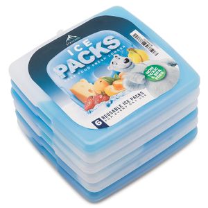 Stay Cool de hielo reutilizable (6 unidades) para caja de almuerzo – Delgado, ligero congelador paquetes de frío para enfriadores, cajas de almuerzo y