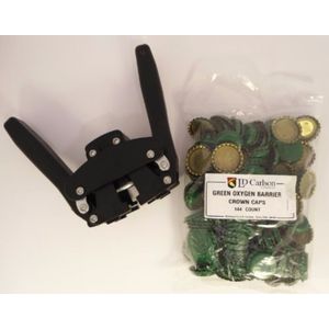 Balliihoo Homebrew Ohio Negro Belleza Botella Capper con verde oxígeno Barrera Corona caps-144count, multicolor