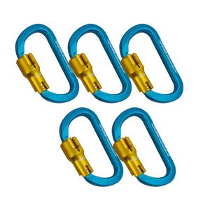 Fusion Climb Swift - Mosquetón de aluminio con triple cerradura (forma D, alta resistencia, 5 unidades)