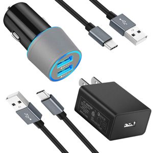 USB C Fast Charger Kit, Compatible for Samsung Galaxy S9/S9 Plus/S10/S10+/S10e/S8/S8+/Note 9/Note 8, Quick Charge 3.0 Charger Set, Dual USB Rapid Car