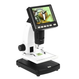 KKmoon - Microscopio digital LCD de 3,5 pulgadas con sensor de imagen de 5 MP 10-300 x hasta 1200 aumentos, cámara digital / USB conectable portátil /