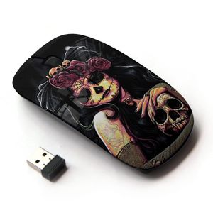 koolmouse [óptico 2.4 G mouse inalámbrico] [Negro Rose Muerte Candy Calavera]