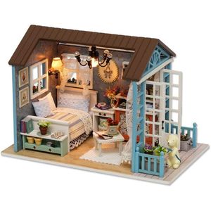TukIIE - Kit de madera en miniatura para casa de muñecas con muebles, para montar en casa o en miniatura, ideal como regalo de cumpleaños para niños,