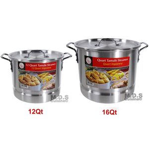 stockpots Set con Steamer aluminio Vaporera tamalera tradicionales