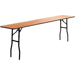 Mesa de entrenamiento plegable rectangular de madera de 18.0 in de ancho con acabado liso transparente, Madera, Natural