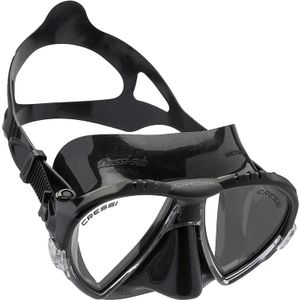 Cressi Matrix Premium - Máscara de buceo con funda (también con silicona negra) - Fabricado en Italia - Hebillas micrométricas fáciles de ajustar