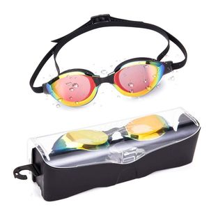 KOLCY Gafas de natación, anti niebla Gafas de natación protección UV Gafas de piscina sin fugas Gafas de agua Triatlón Gafas de natación para adultos