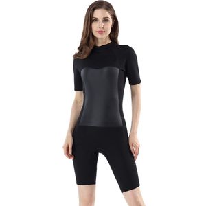 Micosuza - Traje de neopreno para mujer, 0.079 in, manga corta, con cremallera en la espalda, para buceo, surf, esnórquel