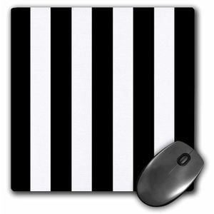 3dRose Blanco y Negro Stripes Patrón – Vertical Rayas Stripy Stripy rayas Retro Tradicional Classic – Mouse Pad