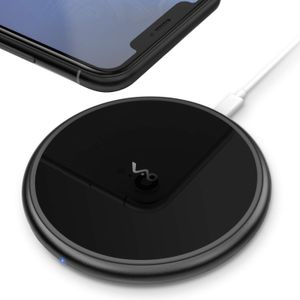 Vebach Dubhe1s - Cargador inalámbrico rápido con certificación Qi (7,5 W, compatible con iPhone XS/XS Max/XR/X/8/8Plus, 10 W, compatible con Samsung G
