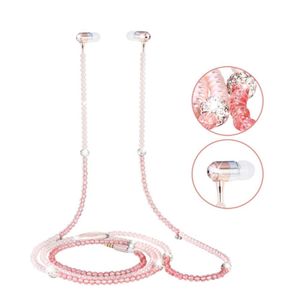 Moda joyería de moda auriculares in-ear. Collar de perlas de imitación. Auriculares estéreo Micrófono abalorio. Connect a devices. de audio iPod, iPho