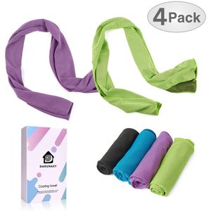 DARUNAXY 4 toallas de enfriamiento por evaporación de 40 x 12 pulgadas, toallas de enfriamiento a presión para deportes, entrenamiento, fitness, gimna