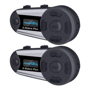Fodsports V6 Plus - Casco de comunicación para motocicleta (3,937.0 ft, 4 a 6, conexión Bluetooth, auricular inalámbrico universal, pantalla LCD, mano