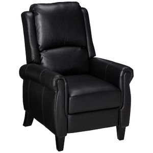Lloyd Sillón reclinable de cuero sintético, Negro