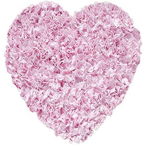 El Mercado de la alfombra Shaggy Raggy Corazón área de color rosa tamaño de la alfombra 3 "x3 Corazón