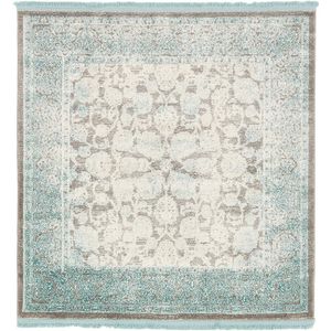 Modern clásico 4 pies 0 inches cuadrada (4 'Cuadrado 0") Arcadia Light Gray Contemporáneo área alfombra