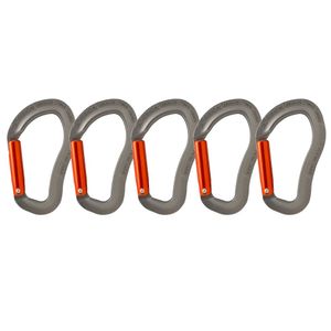Fusion Climb Techno Zoom - Mosquetón ergonómico con puerta recta, color gris y naranja (5 unidades)