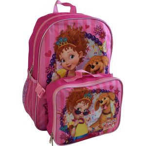 Fancy Nancy & Frenchy Mochila de 15.7 in con caja de almuerzo desmontable.