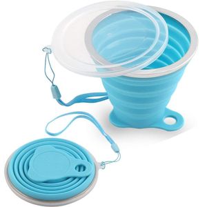 Taza de viaje plegable portátil, taza plegable con tapas, silicona certificada libre de BPA, puede contener agua, café, té y aperitivos y apto para se