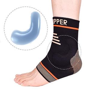 Tobillera de compresión Thx4, de cobre, de silicona para el tobillo, alivio del dolor de la fascitis plantar, tendinitis de Aquiles, reduce la hinchaz