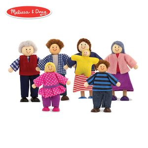 Familia de 7 piezas de muñecas de madera Melissa & Doug para casa de muñecas (2-4 pulgadas cada una)