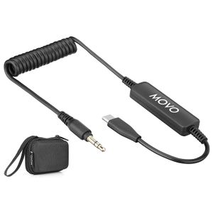 Movo TCB4 Cable adaptador de micrófono macho de 0.138 in TRS a conector USB tipo C compatible con iPad Pro, Samsung Galaxy, LG, HTC Google Pixel, Goog