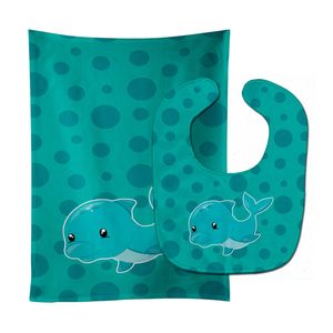 Caroline 's Treasures náutica Dolphin Baby Bib & Paños para bebés, Multicolor, Grande