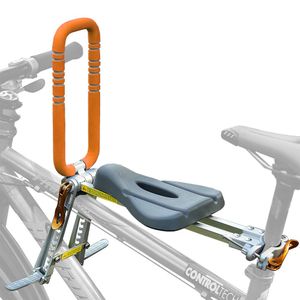 UrRider - Asiento para bicicleta infantil, portátil, plegable y ultraligero, portabicicletas frontal para bebés y niños, con pasamanos para bicicletas