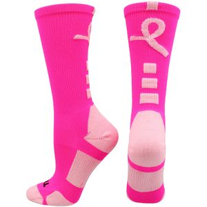 TCK - Calcetines deportivos para crear conciencia sobre el cáncer de mama con lazo rosa