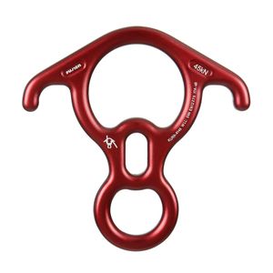 Fusion Climb Terminal 8 - Descendedor de aluminio (tamaño grande), color rojo mate