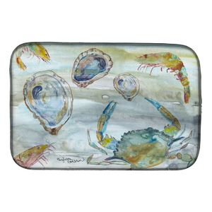 Caroline's Treasures SC2010DDM Cangrejo, Shrimp y Oyster Watercolor - Alfombrillas de secado, 14.0 x 21.0 in, multicolor