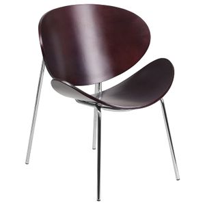 Flash Muebles Silla De Madera De Haya Bentwood – Sillón de recepción de ocio, Madera, Mahogany